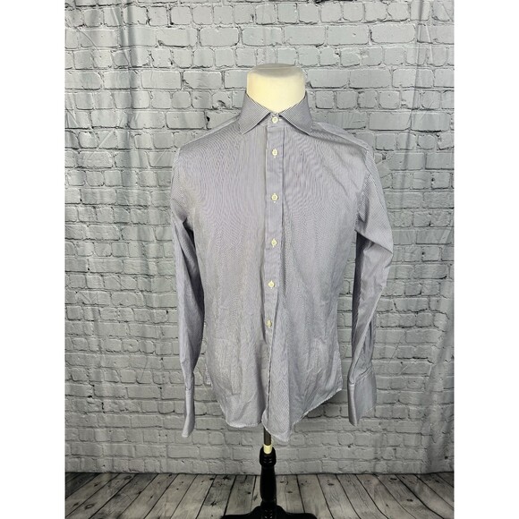Charles Tyrwhitt Mens 16/35 Slim Fit French Cuff Dress Shirt Purple,White Stripe - Picture 1 of 10